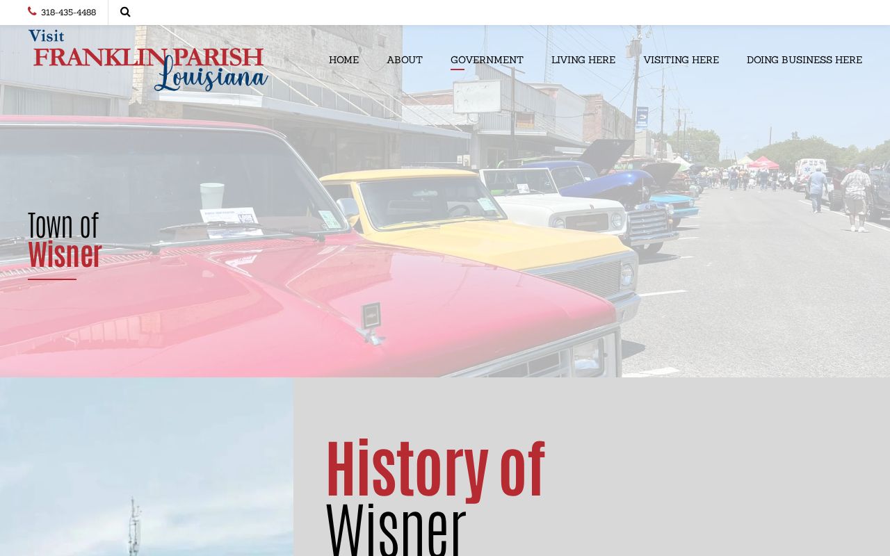 Official Wisner community page showing Wisner Police contact details