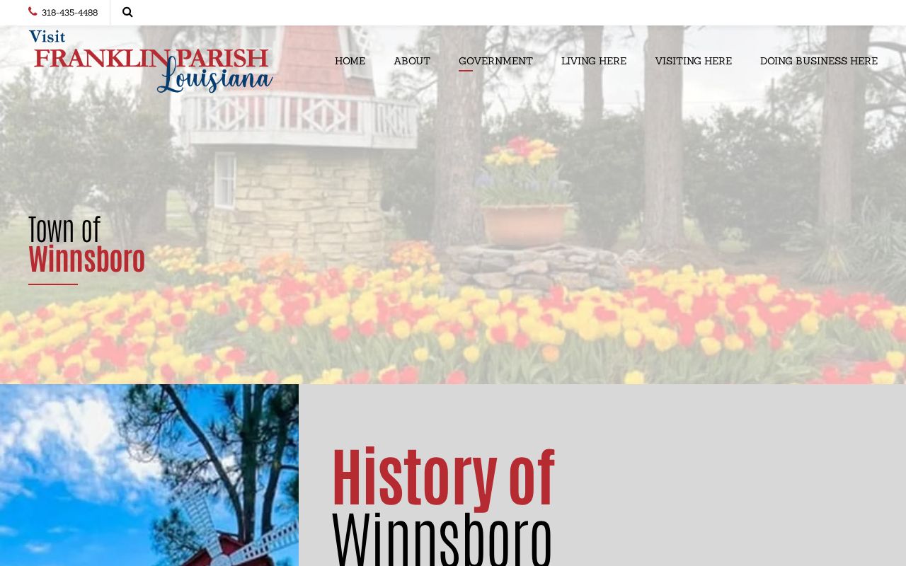Official Winnsboro community page with Winnsboro Police Department contact details